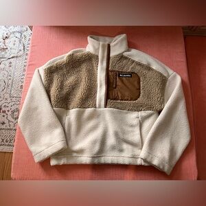 Viral Columbia cream/tan quarter fleece pullover size medium M